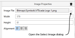 Image properties panel for a report