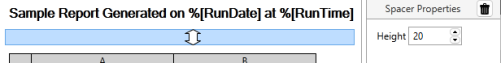 Example of a report spacer