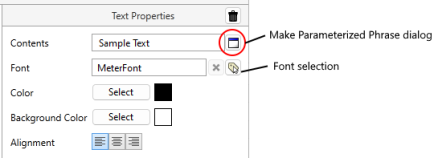 Text properties for a report