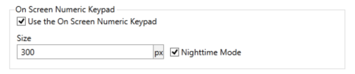 On thin-client applications, enable numeric keypad, specify a size (optional), enable nighttime mode (optional)