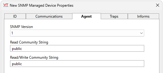 Configure SNMP Version, Read Community String Read/Write Community String