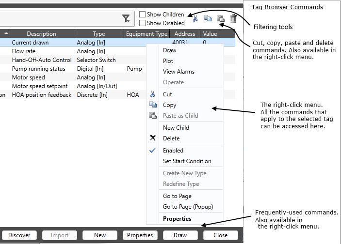 Tag Browser Commands