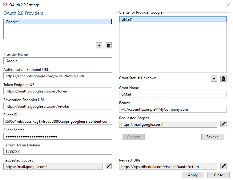 OAuth 2.0 Configuration