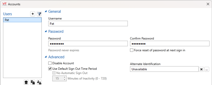 Account options