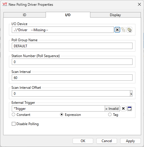 Polling driver configuration