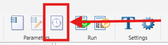 This Reporting Period setting is in the Parameters section of the home ribbon.