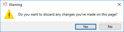 Unsaved changes warning Unsaved changes warning dialog