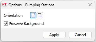 Select orientation and background settings