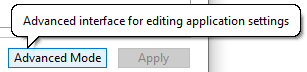 Edit Properties dialog - Advanced Mode button Edit Properties dialog - Advanced Mode button