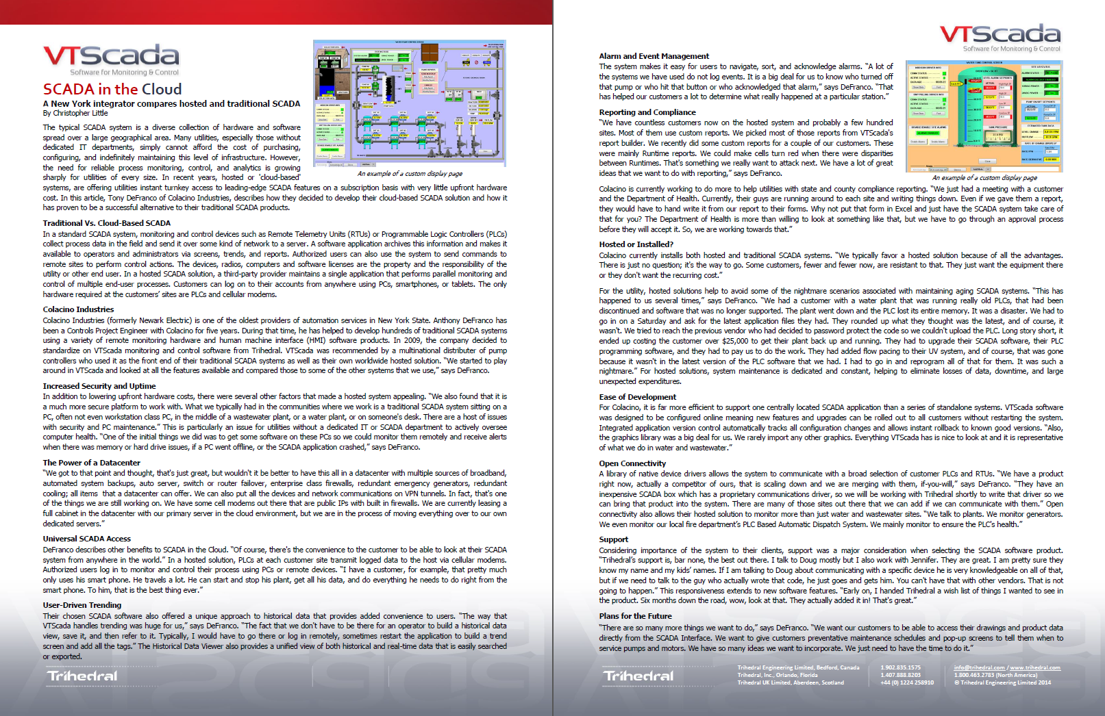 Compares Hosted and Traditional SCADA