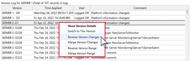 VTScada Application Version Control